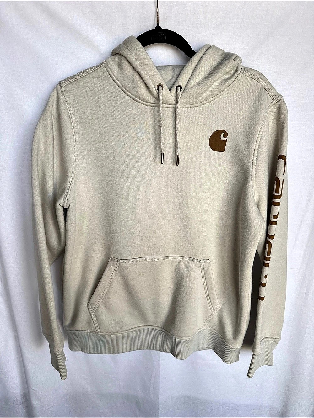 Carhartt Loose Fit Midweight Logo Sleeve Graphic Hoodie Cream Large